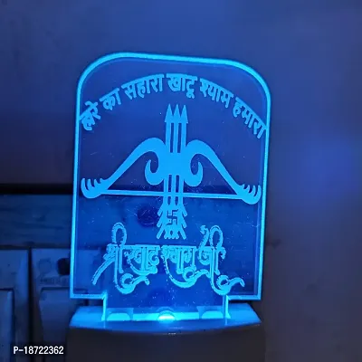 KR 3D Illusion Multicolor Khatu Shyam ji Night Lamp with LED Bulb-thumb2