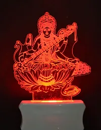 KRISHA RATAN The Maa Saraswati 3D Illusion Night Lamp Comes with 7 Multicolor and 3D Illusion Design Suitable for Room,Drawing Room,Lobby F79-thumb1