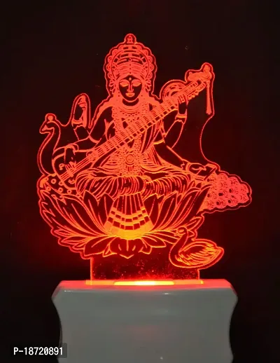 KRISHA RATAN The Maa Saraswati 3D Illusion Night Lamp Comes with 7 Multicolor and 3D Illusion Design Suitable for Room,Drawing Room,Lobby F79-thumb2