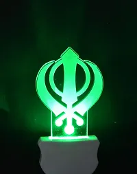 KRISHA RATAN The Khanda 3D Illusion Night Lamp Comes with 7 Multicolor and 3D Illusion Design Suitable for Room,Drawing Room,Lobby F64-thumb1