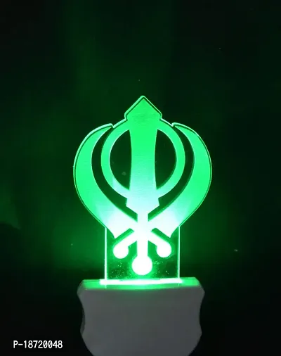 KRISHA RATAN The Khanda 3D Illusion Night Lamp Comes with 7 Multicolor and 3D Illusion Design Suitable for Room,Drawing Room,Lobby F64-thumb2