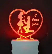 KRISHA RATAN The Couple Heart 3D Illusion Night Lamp Comes with 7 Multicolor and 3D Illusion Design Suitable for Room,Drawing Room,Lobby F30-thumb3