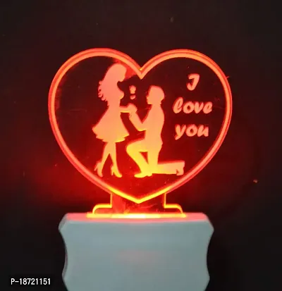 KRISHA RATAN The Couple Heart 3D Illusion Night Lamp Comes with 7 Multicolor and 3D Illusion Design Suitable for Room,Drawing Room,Lobby F30-thumb4