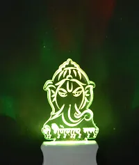 KRISHA RATAN The Lord Ganesh 3D Illusion Night Lamp Comes with 7 Multicolor and 3D Illusion Design Suitable for Room,Drawing Room,Lobby F19-thumb1