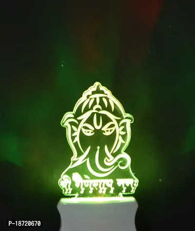 KRISHA RATAN The Lord Ganesh 3D Illusion Night Lamp Comes with 7 Multicolor and 3D Illusion Design Suitable for Room,Drawing Room,Lobby F19-thumb2