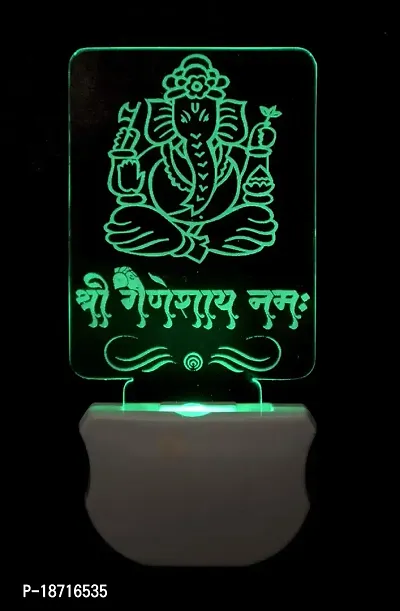 KRISHA RATAN The Lord Ganesh 3D Illusion Night Lamp Comes with 7 Multicolor and 3D Illusion Design Suitable for Room,Drawing Room,Lobby F60-thumb4