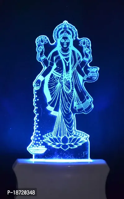 KRISHA RATAN The Lord Lakshmi 3D Illusion Night Lamp Comes with 7 Multicolor and 3D Illusion Design Suitable for Room,Drawing Room,Lobby F42