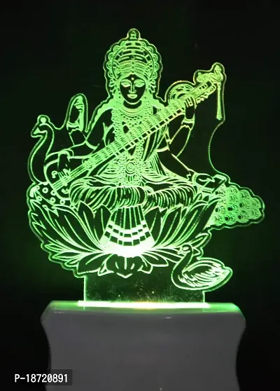 KRISHA RATAN The Maa Saraswati 3D Illusion Night Lamp Comes with 7 Multicolor and 3D Illusion Design Suitable for Room,Drawing Room,Lobby F79-thumb5