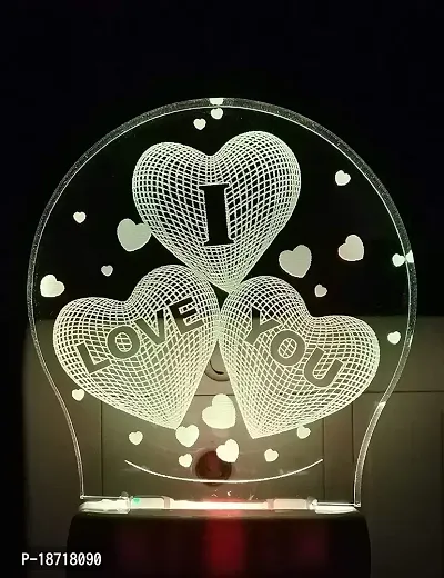 KRISHA RATAN The Love You 3D Illusion Night Lamp Comes with 7 Multicolor and 3D Illusion Design Suitable for Room,Drawing Room,Lobby I22-thumb2