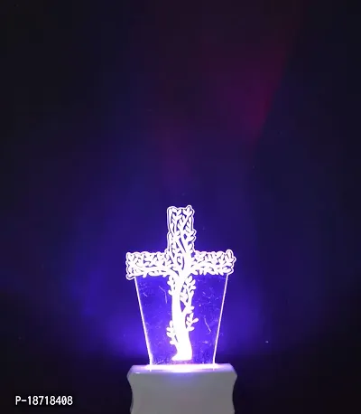 KRISHA RATAN The Christian Cross 3D Illusion Night Lamp Comes with 7 Multicolor and 3D Illusion Design Suitable for Room,Drawing Room,Lobby F43-thumb3