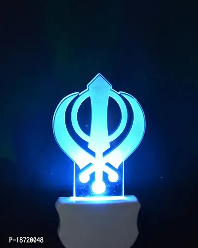 KRISHA RATAN The Khanda 3D Illusion Night Lamp Comes with 7 Multicolor and 3D Illusion Design Suitable for Room,Drawing Room,Lobby F64-thumb3