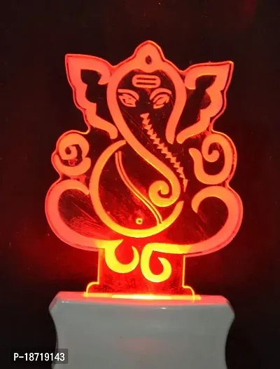 KRISHA RATAN The Lord Ganesh 3D Illusion Night Lamp Comes with 7 Multicolor and 3D Illusion Design Suitable for Room,Drawing Room,Lobby F88-thumb3