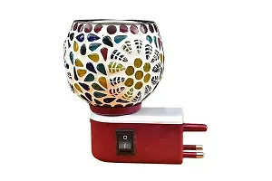 Gojeeva Electric Camphor Burner Glossy 2IN1 Ceramic Aroma Oil Diffuser/Kapoor Dani/Camphor Burner Cum Night Lamp-thumb1