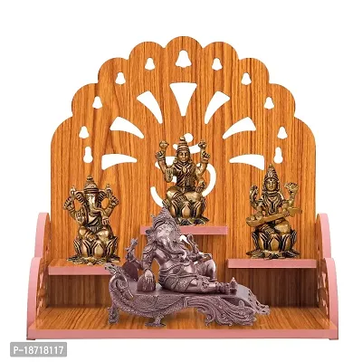 PRIMEFAIR Wooden Wall Mounted Hanging Puja Temple Wood God Stand for Pooja Room | Mandir Devghar Stand Temple Home Temple Home Wall Temple Waterproof (TEMPLE-0258)-thumb0