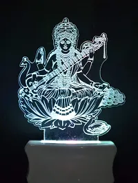 KRISHA RATAN The Maa Saraswati 3D Illusion Night Lamp Comes with 7 Multicolor and 3D Illusion Design Suitable for Room,Drawing Room,Lobby F79-thumb2