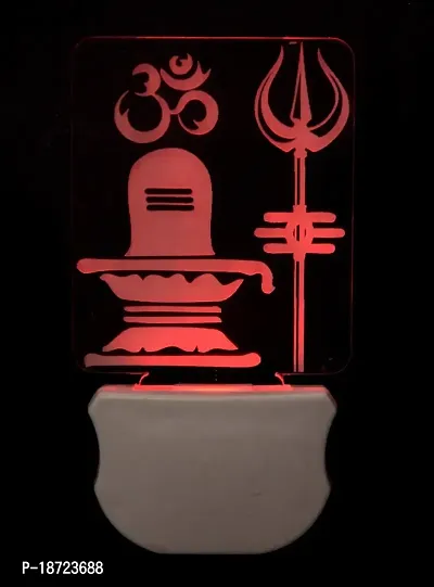 KRISHA RATAN The Lord Shivling 3D Illusion Night Lamp Comes with 7 Multicolor and 3D Illusion Design Suitable for Room,Drawing Room,Lobby F59