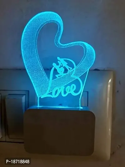 KRISHA RATAN The Love 3D Illusion Night Lamp Comes with 7 Multicolor and 3D Illusion Design Suitable for Room,Drawing Room,Lobby I30