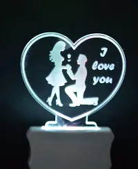 KRISHA RATAN The Couple Heart 3D Illusion Night Lamp Comes with 7 Multicolor and 3D Illusion Design Suitable for Room,Drawing Room,Lobby F30-thumb4