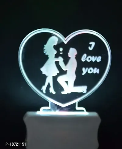 KRISHA RATAN The Couple Heart 3D Illusion Night Lamp Comes with 7 Multicolor and 3D Illusion Design Suitable for Room,Drawing Room,Lobby F30-thumb5