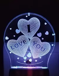 KRISHA RATAN The Love You 3D Illusion Night Lamp Comes with 7 Multicolor and 3D Illusion Design Suitable for Room,Drawing Room,Lobby I22-thumb2