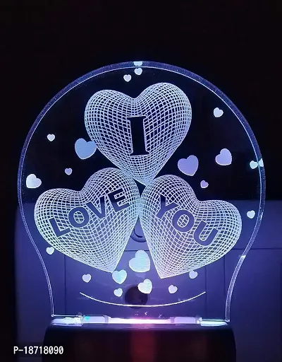 KRISHA RATAN The Love You 3D Illusion Night Lamp Comes with 7 Multicolor and 3D Illusion Design Suitable for Room,Drawing Room,Lobby I22-thumb3