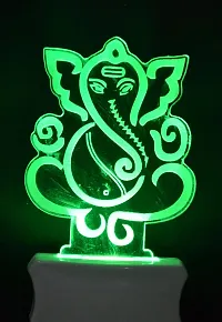 KRISHA RATAN The Lord Ganesh 3D Illusion Night Lamp Comes with 7 Multicolor and 3D Illusion Design Suitable for Room,Drawing Room,Lobby F88-thumb1