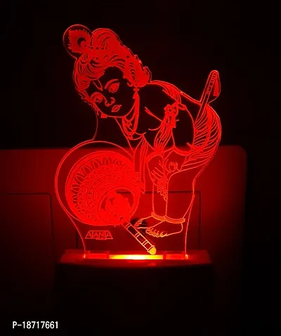 AEON METAL STICKER Plastic 3D Lord Krishna Night Lamp (Multicolour)Pack of 1-thumb4