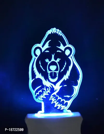 KRISHA RATAN The Bear 3D Illusion Night Lamp Comes with 7 Multicolor and 3D Illusion Design Suitable for Room,Drawing Room,Lobby F2
