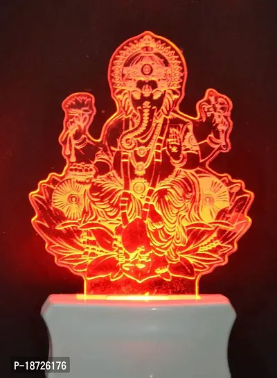 KRISHA RATAN The Lord Ganesh 3D Illusion Night Lamp Comes with 7 Multicolor and 3D Illusion Design Suitable for Room,Drawing Room,Lobby F23-thumb3