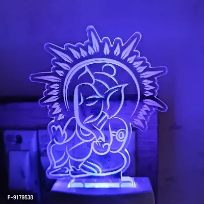 Multicolour Ganesh ji 3D Illusion LED Light-thumb2