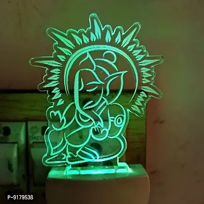 Multicolour Ganesh ji 3D Illusion LED Light-thumb3