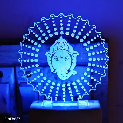 Multicolur Ganesh ji 3D Illusion LED Lamp-thumb3