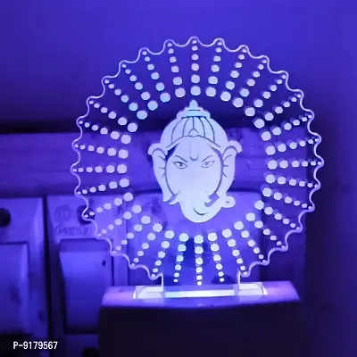 Multicolur Ganesh ji 3D Illusion LED Lamp-thumb5