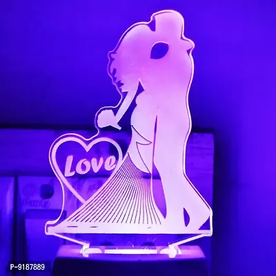 Multicolur Love Couple 3D Illusion LED Light