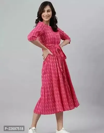 Trendy Pink Printed Rayon Kurta Bottom Set For Women