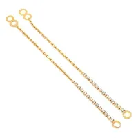 fashion accessories Ear Chain Kan Chain Gold Tone Crystal Ear to Hair Accessory for Girl  Women, SET OF 3 SET-thumb1