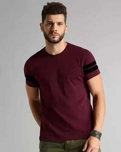 Reliable Solid Round Neck Tees For Men