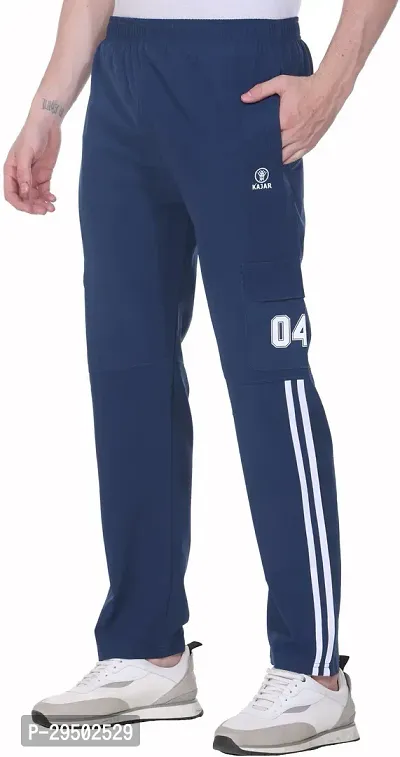 Stylish Blue Acrylic Solid Regular Track Pant For Men-thumb0