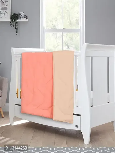 Clasiko Babies & Kids All Season Reversible Crib Blanket; 200 GSM; 0-8 Years; Size - 45x60 Inches; Candy Peach & Cream-thumb3