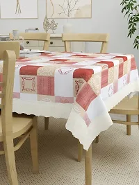 Clasiko 6 Seater PVC Table Cover; Red & White Checks; Anti Slip; 60x90 Inches-thumb2