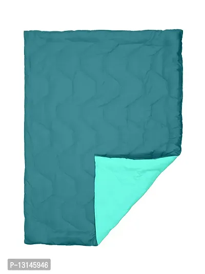 Clasiko Babies & Kids All Season Reversible Crib Blanket; 200 GSM; 0-8 Years; Size - 45x60 Inches; Teal & Sea Green-thumb3