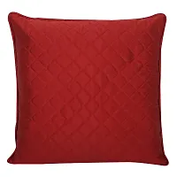 Clasiko Cushion Covers Set of 5 Maroon Quilted; Raw Silk Fabric; 16x16 Inches; Color Fastness Guarantee-thumb2