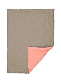 Clasiko Babies & Kids All Season Reversible Crib Blanket; 200 GSM; 0-8 Years; Size - 45x60 Inches; Taupe & Candy Peach-thumb4