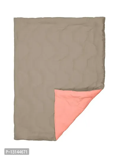 Clasiko Babies & Kids All Season Reversible Crib Blanket; 200 GSM; 0-8 Years; Size - 45x60 Inches; Taupe & Candy Peach-thumb5