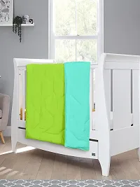 Clasiko Babies & Kids All Season Reversible Crib Blanket; 200 GSM; 0-8 Years; Size - 45x60 Inches; Green & Sea Green-thumb2