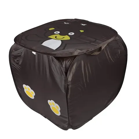 Clasiko Square Laundry Basket For Home Cloth Storage Bag; Shape - Square; Color - Black