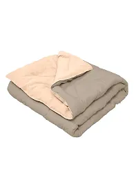 Clasiko Babies & Kids All Season Reversible Crib Blanket; 200 GSM; 0-8 Years; Size - 45x60 Inches; Taupe & Cream-thumb3