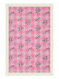 Clasiko 6 Seater Dining Table Cover; 60x90 Inches or 150x225 Cms; Material - PVC; Anti Slip; Blue Green Leaves On Pink Base-thumb4