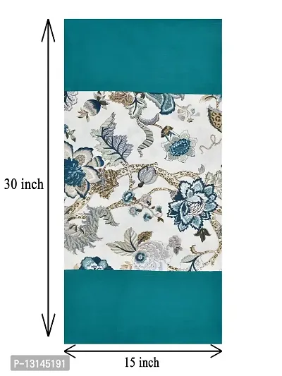 Clasiko? Cotton Bolster Covers; Set of 2; 220 TC; Printed with Teal Blue Border; 30x15 Inches-thumb4