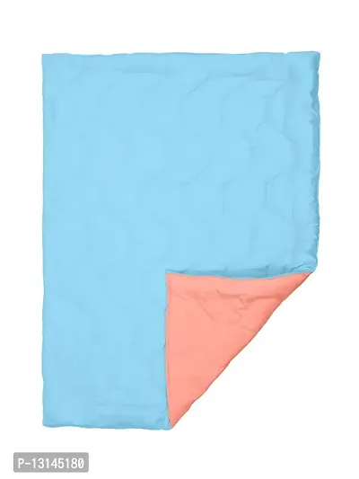 Clasiko Babies & Kids All Season Reversible Crib Blanket; 200 GSM; 0-8 Years; Size - 45x60 Inches; Aqua & Candy Peach-thumb5